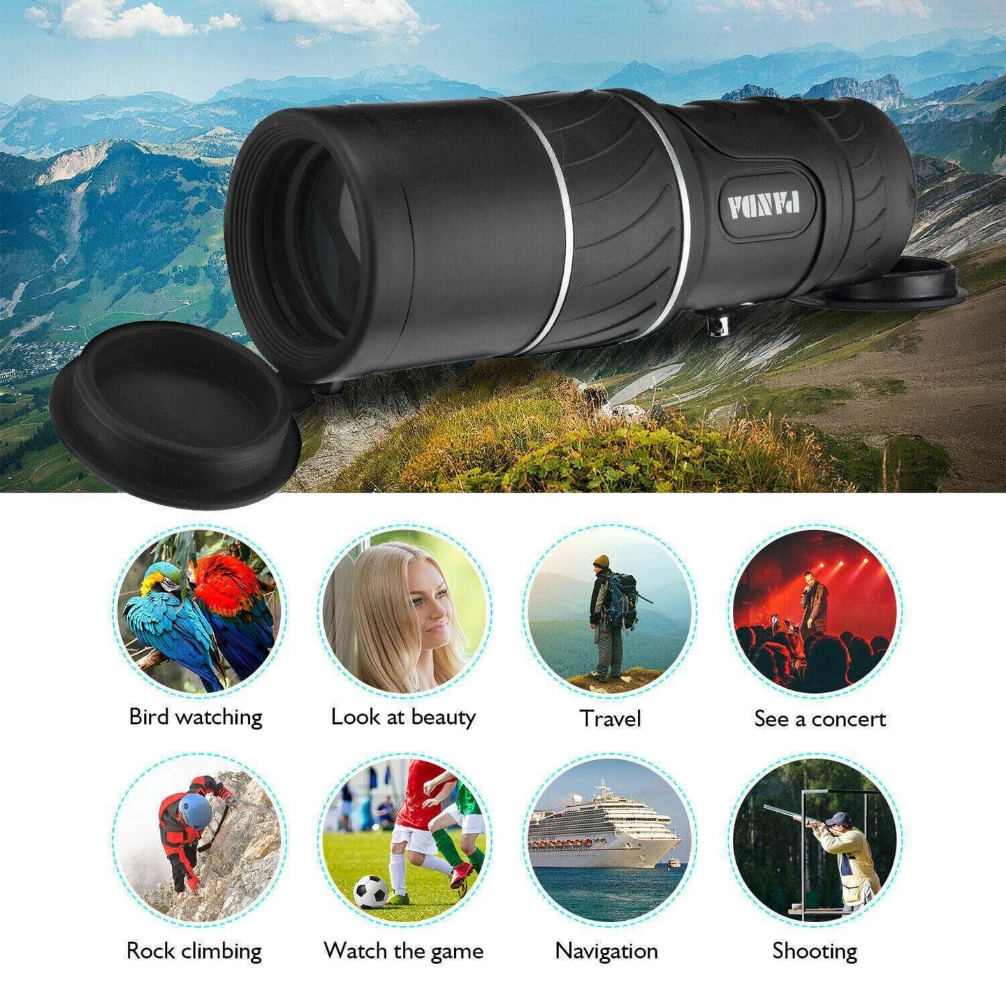40x60 Day Night Vision HD Optical Monocular Hunting Camping Handheld Telescope Life Waterproof, Anti-Fog Monocular Suitable For Observing Nature Animals - Gadget Aliens