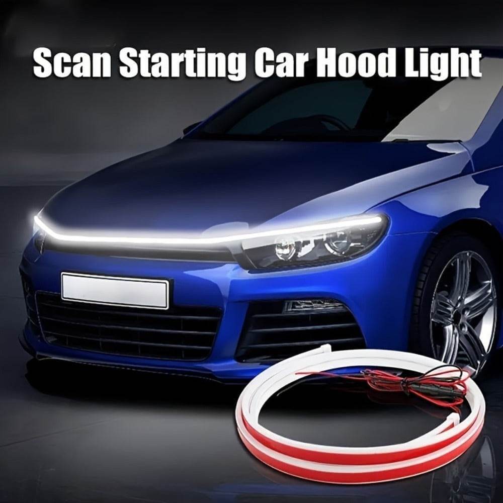 Upgrade Your Vehicle With A Universal 12V, 10W Start-Scan Car LED Hood Light White 70In Dynamic Daytime Running Light - Gadget Aliens