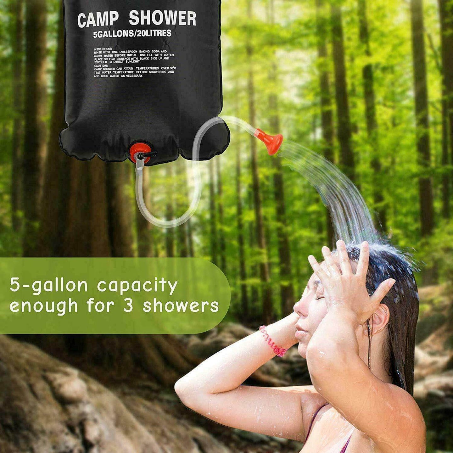 20L Camping Shower Portable Compact Solar Sun Heating Bath Bag Outdoor Travel - Gadget Aliens