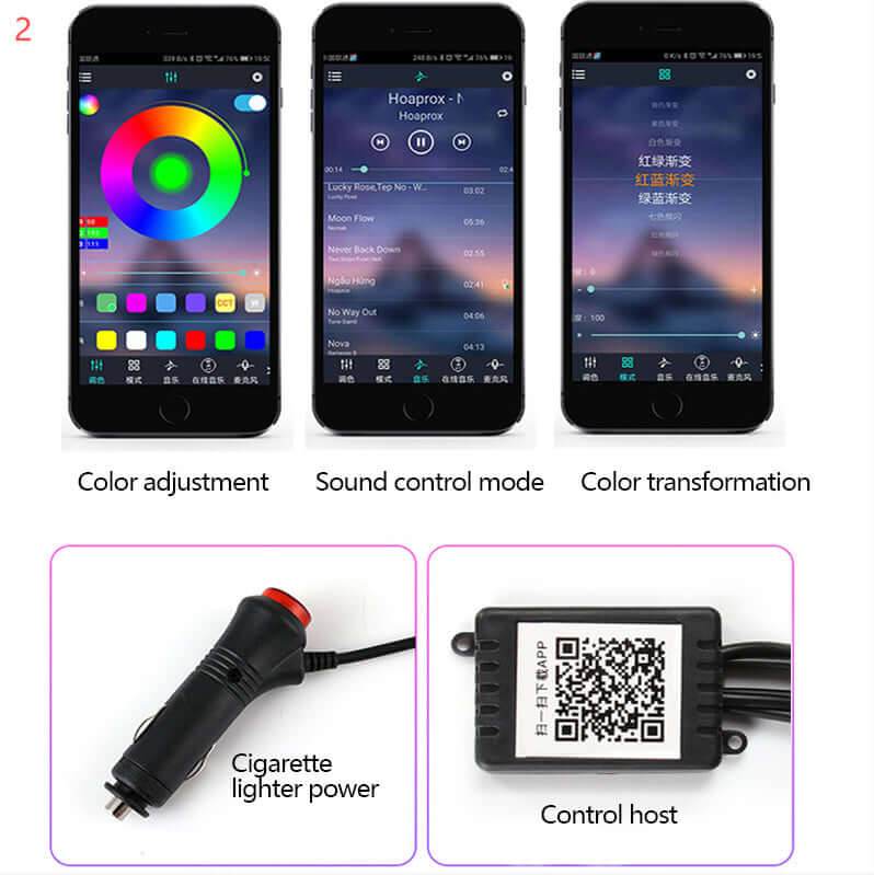 Car Fiber Optic Ambient Light Modified Car Interior Cool Light APP Rhythm Light - Gadget Aliens