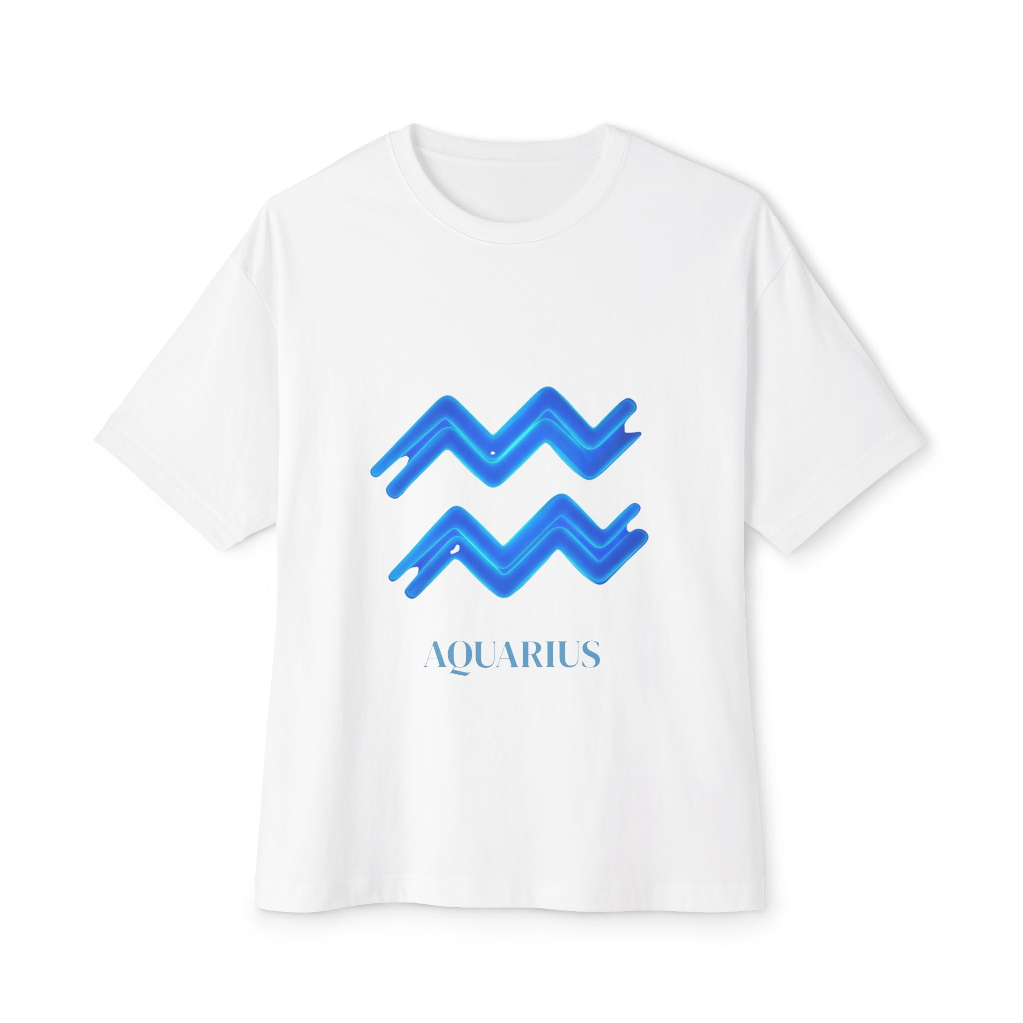 Aquarius Boxy Tee, Unisex Oversized T-Shirt, Zodiac Astrology Tee, Unique Horoscope Gift, Casual Everyday Wear