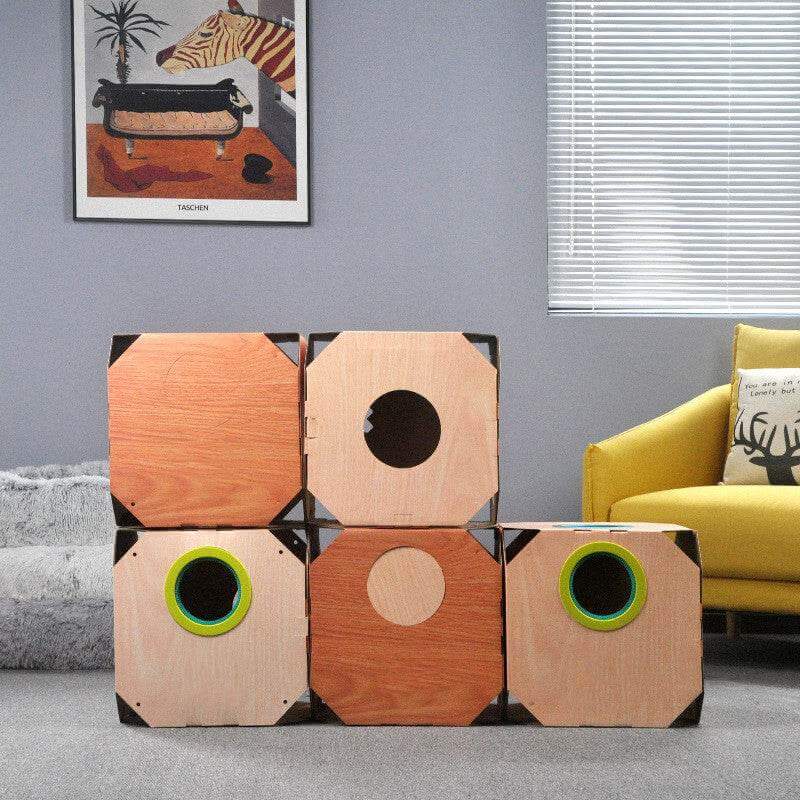 DIY Multipurpose Cat Hiding Box Toys with Cardboard Hair Removal - Gadget Aliens