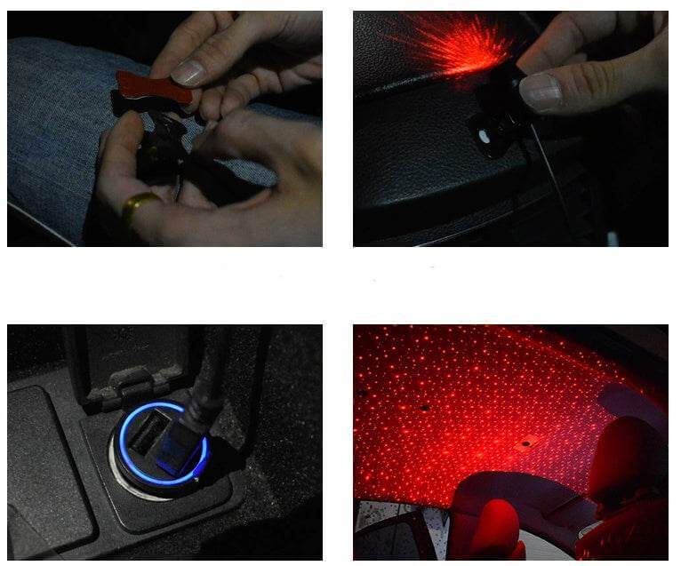 Car star ceiling lights modified car roof full star USB car interior atmosphere lights car music sound control decorative lights - Gadget Aliens