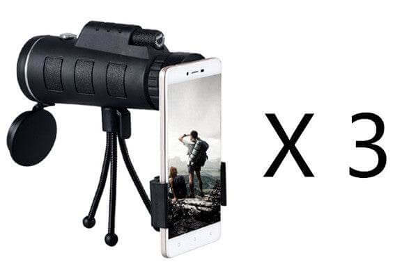 Compatible with Apple, Monocular Telescope Zoom Scope with Compass Phone Clip Tripod - Gadget Aliens