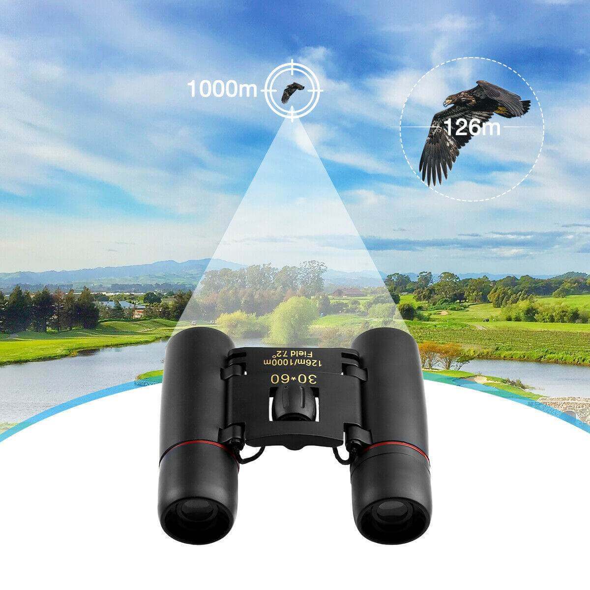Binoculars 30x60 Zoom Travel Compact Folding Telescope Hunting Day Night Outdoor Small Pocket Binoculars Compact Adults, Mini Kids Binoculars Boys For Bird Watching, Concert Theatre Opera - Gadget Aliens
