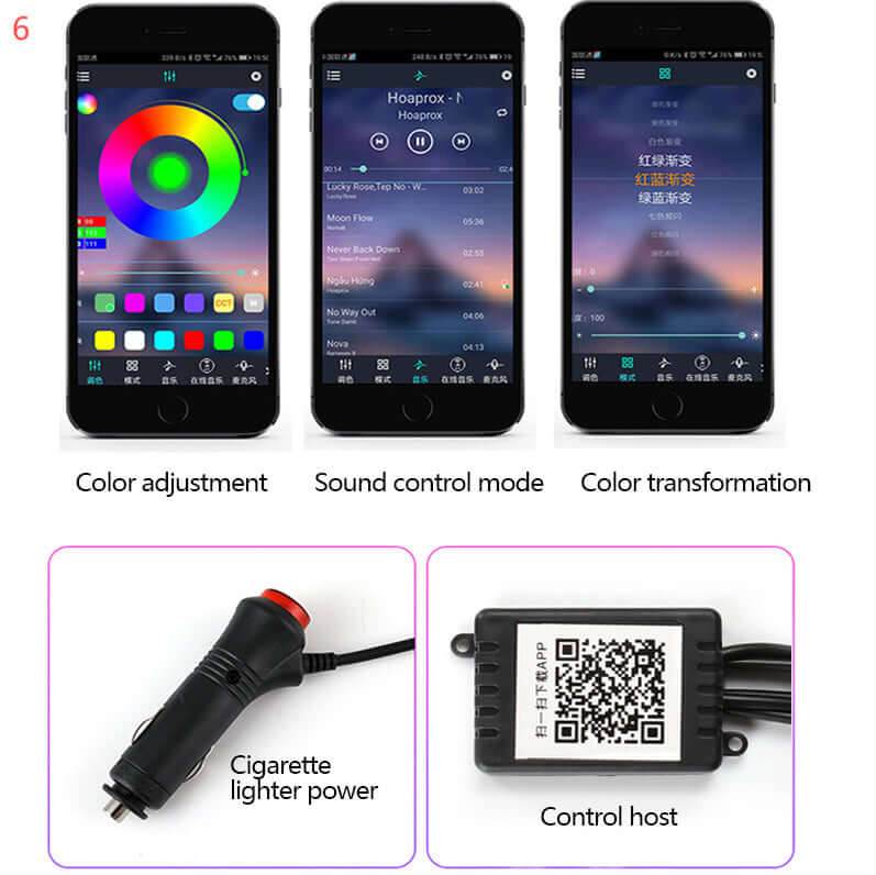 Car Fiber Optic Ambient Light Modified Car Interior Cool Light APP Rhythm Light - Gadget Aliens