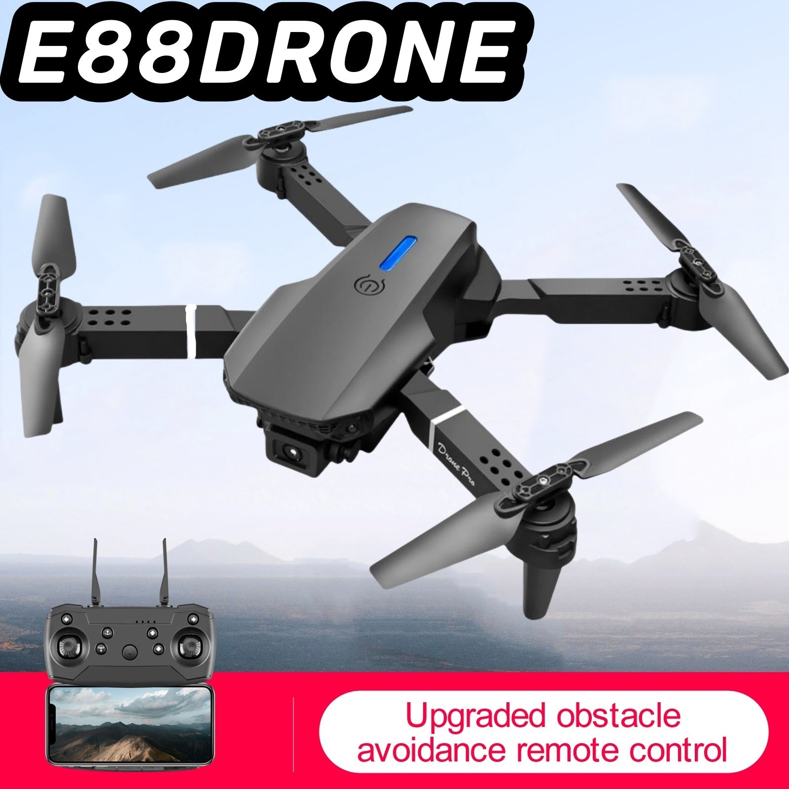 E88 Foldable Drone with Real-Time Camera & One-Touch Landing