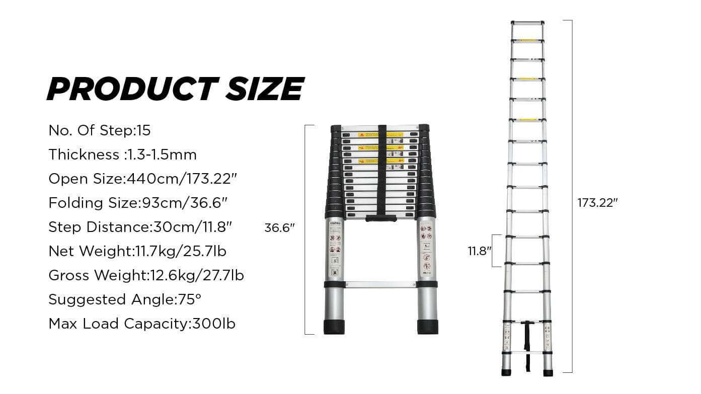 Aluminum Telescoping Ladder For Outdoor Work - Gadget Aliens