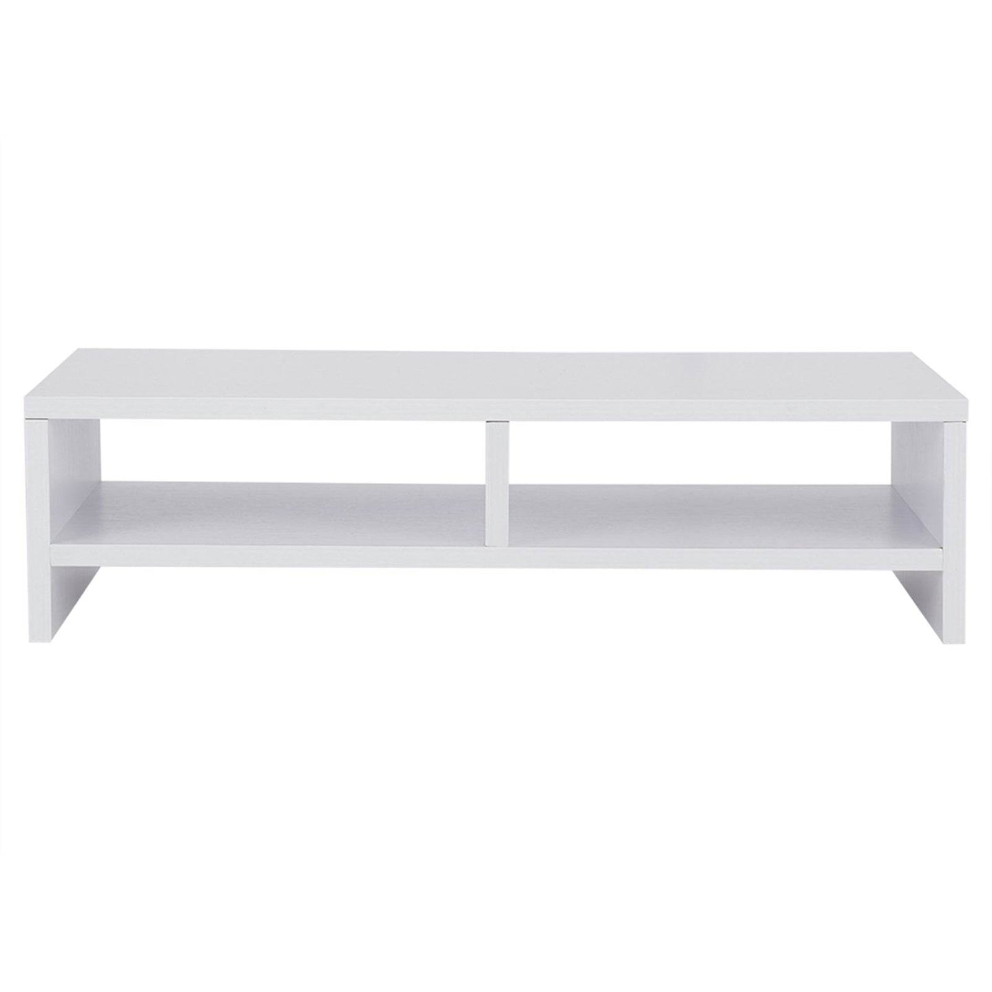 Computer Laptop Monitor Riser Stand Desktop Wooden Storage Organizer 3 Layer Shelf (White) - Gadget Aliens