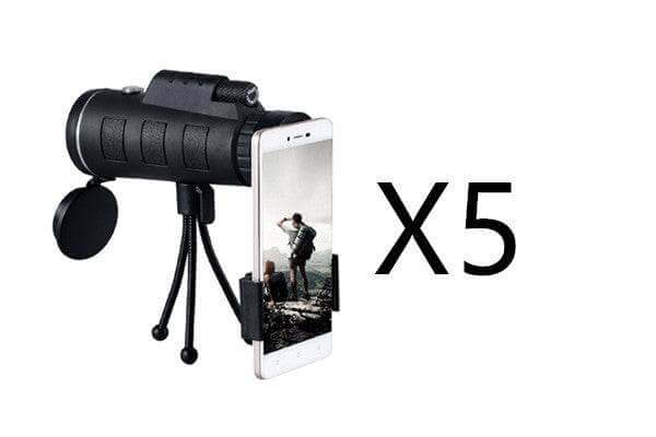 Compatible with Apple, Monocular Telescope Zoom Scope with Compass Phone Clip Tripod - Gadget Aliens