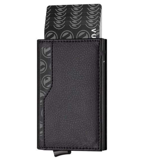 Credit Card Case With Double Id Window Rfid Blocking Automatic Leather Up Wallet - Gadget Aliens