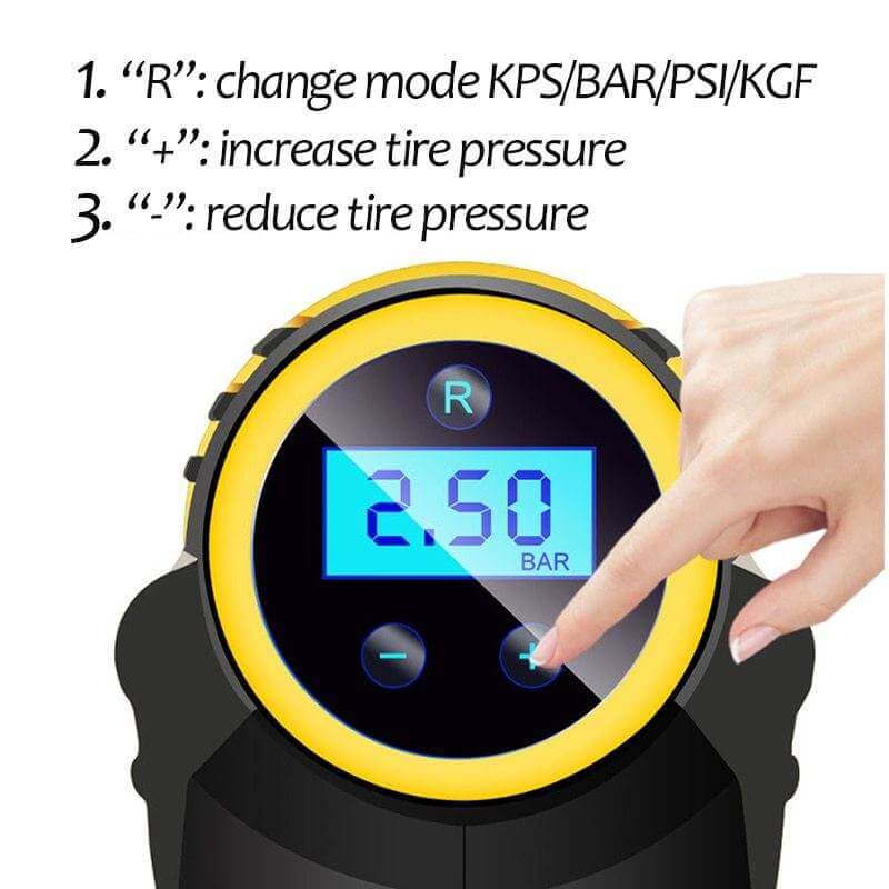 Automatic Portable Handheld Digital LED Smart Car Air Compressor - Gadget Aliens