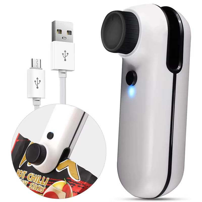 Rechargable 2 In 1 Mini Heat Sealer Storage Bag Plastic Package Snack Sealer Bag Handheld Heat Sealer Plastic Bag USB Mini Bag Sealer Cutter Mini Chip Bag Sealer - Gadget Aliens