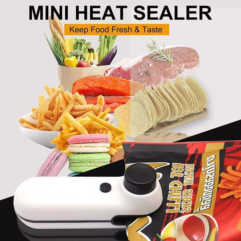 Rechargable 2 In 1 Mini Heat Sealer Storage Bag Plastic Package Snack Sealer Bag Handheld Heat Sealer Plastic Bag USB Mini Bag Sealer Cutter Mini Chip Bag Sealer - Gadget Aliens