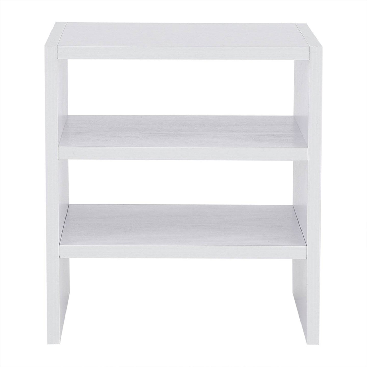 Computer Laptop Monitor Riser Stand Desktop Wooden Storage Organizer 3 Layer Shelf (White) - Gadget Aliens