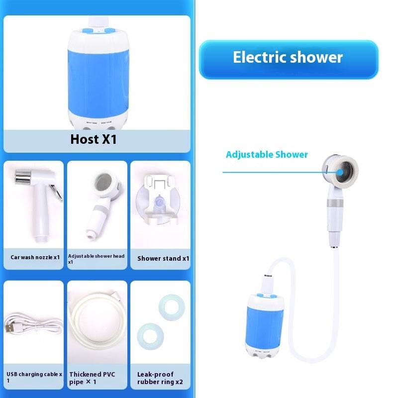 Outdoor Camping Shower Portable Electric Shower Gadgets Waterproof 5000mAh Rechargeable Battery Powered For Hiking Traveling - Gadget Aliens