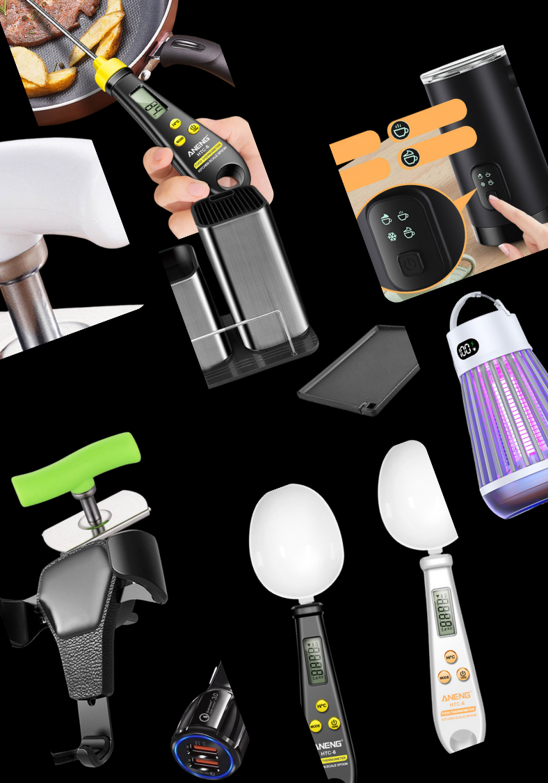 "Vertical banner featuring top-rated smart home gadgets and kitchen tech by Gadget Aliens, including innovative appliances in a sleek modern layout"