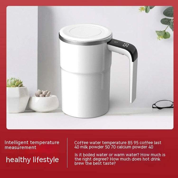 Electric Coffee Mug USB Rechargeable Automatic Magnetic Cup IP67 Waterproof Food-Safe Stainless Steel For Juice Tea Milksha Kitchen Gadgets - Gadget Aliens