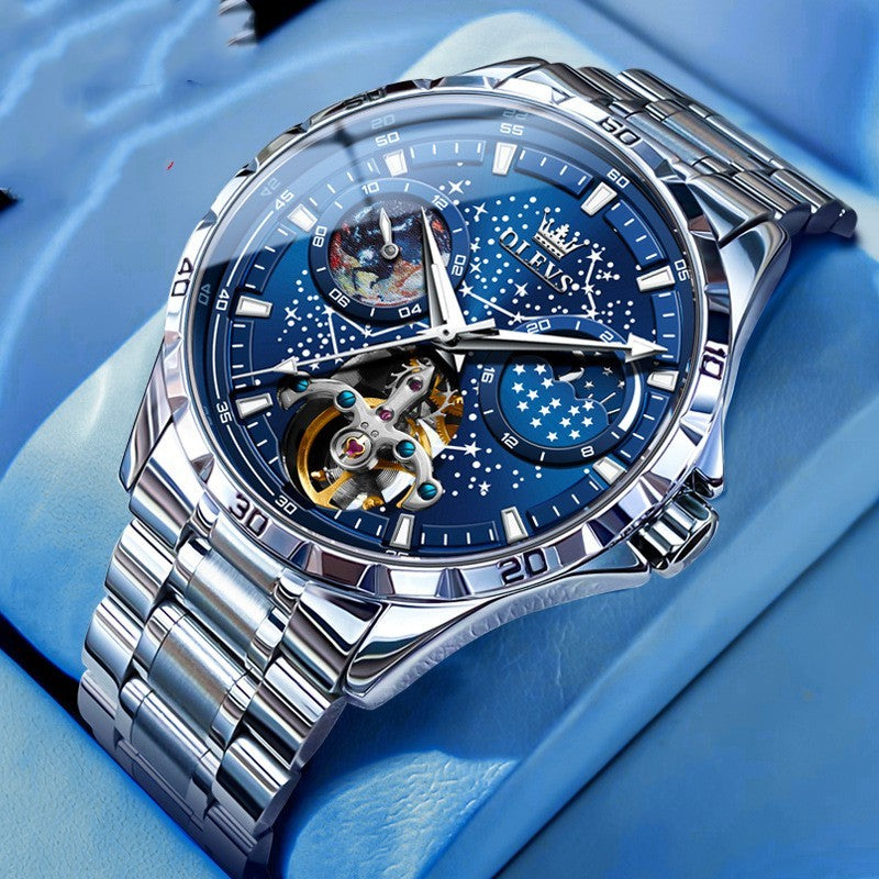 Men’s Starry Sky Mechanical Watch – Waterproof & Luxe