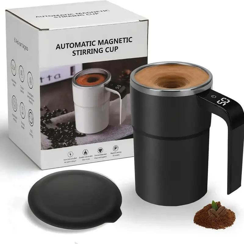 Electric Coffee Mug USB Rechargeable Automatic Magnetic Cup IP67 Waterproof Food-Safe Stainless Steel For Juice Tea Milksha Kitchen Gadgets - Gadget Aliens