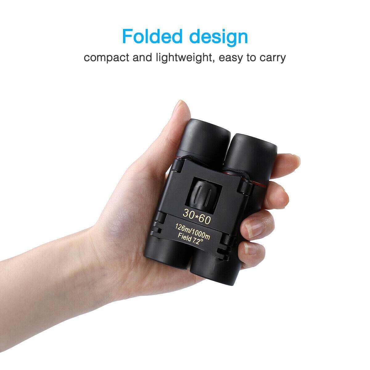 Binoculars 30x60 Zoom Travel Compact Folding Telescope Hunting Day Night Outdoor Small Pocket Binoculars Compact Adults, Mini Kids Binoculars Boys For Bird Watching, Concert Theatre Opera - Gadget Aliens
