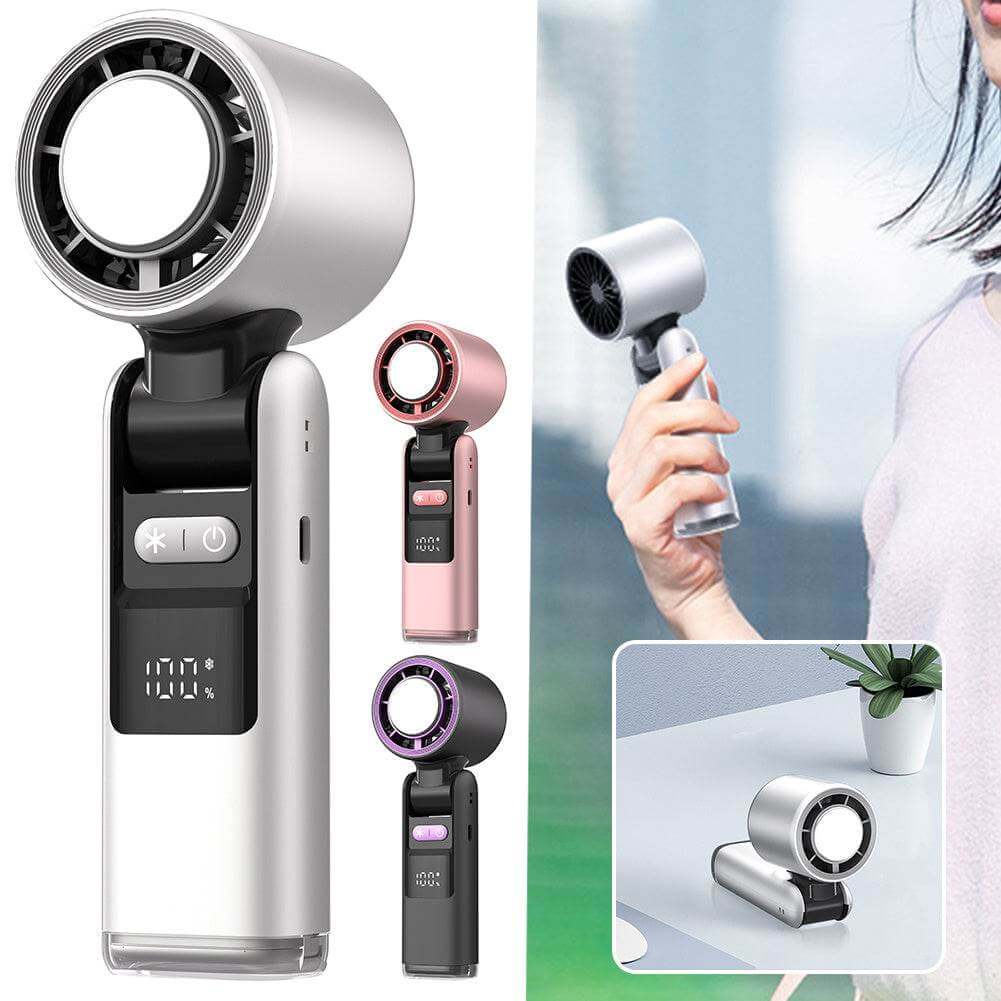 Turbos Chilled Ice Sensation Cold Fan Super Mini Turbos Speed Fan USB Powered Digital Display For Outdoor Camping Travel - Gadget Aliens