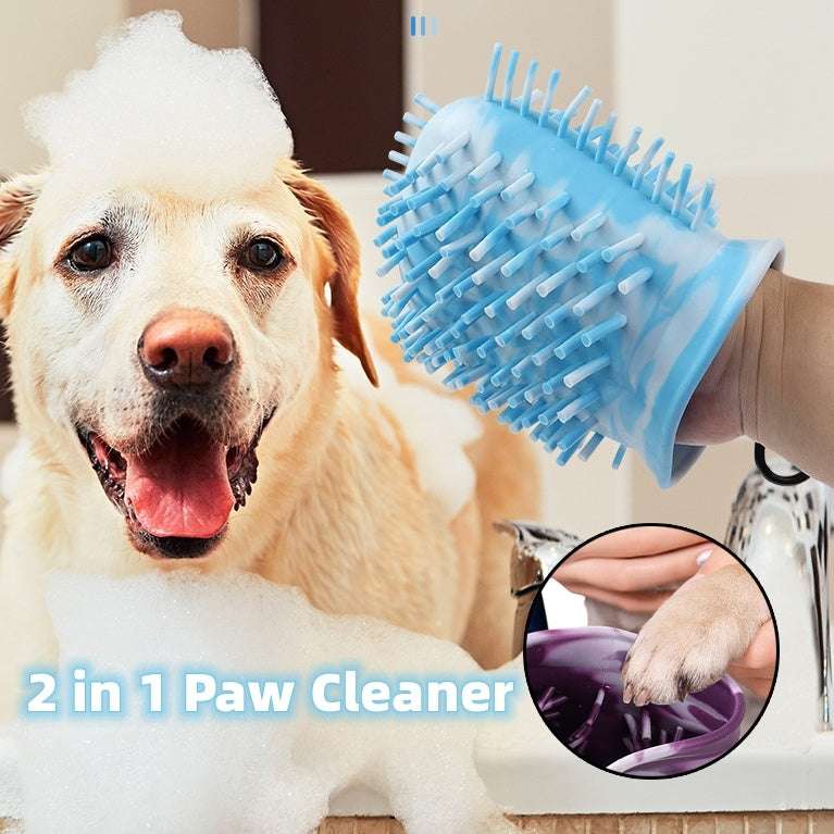 2-in-1 Dog Paw Cleaner Cup & Grooming Brush | Gadget Aliens