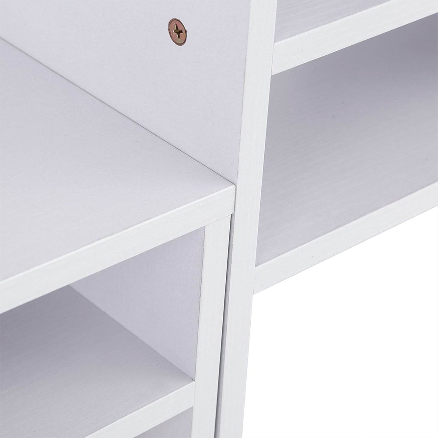 Computer Laptop Monitor Riser Stand Desktop Wooden Storage Organizer 3 Layer Shelf (White) - Gadget Aliens