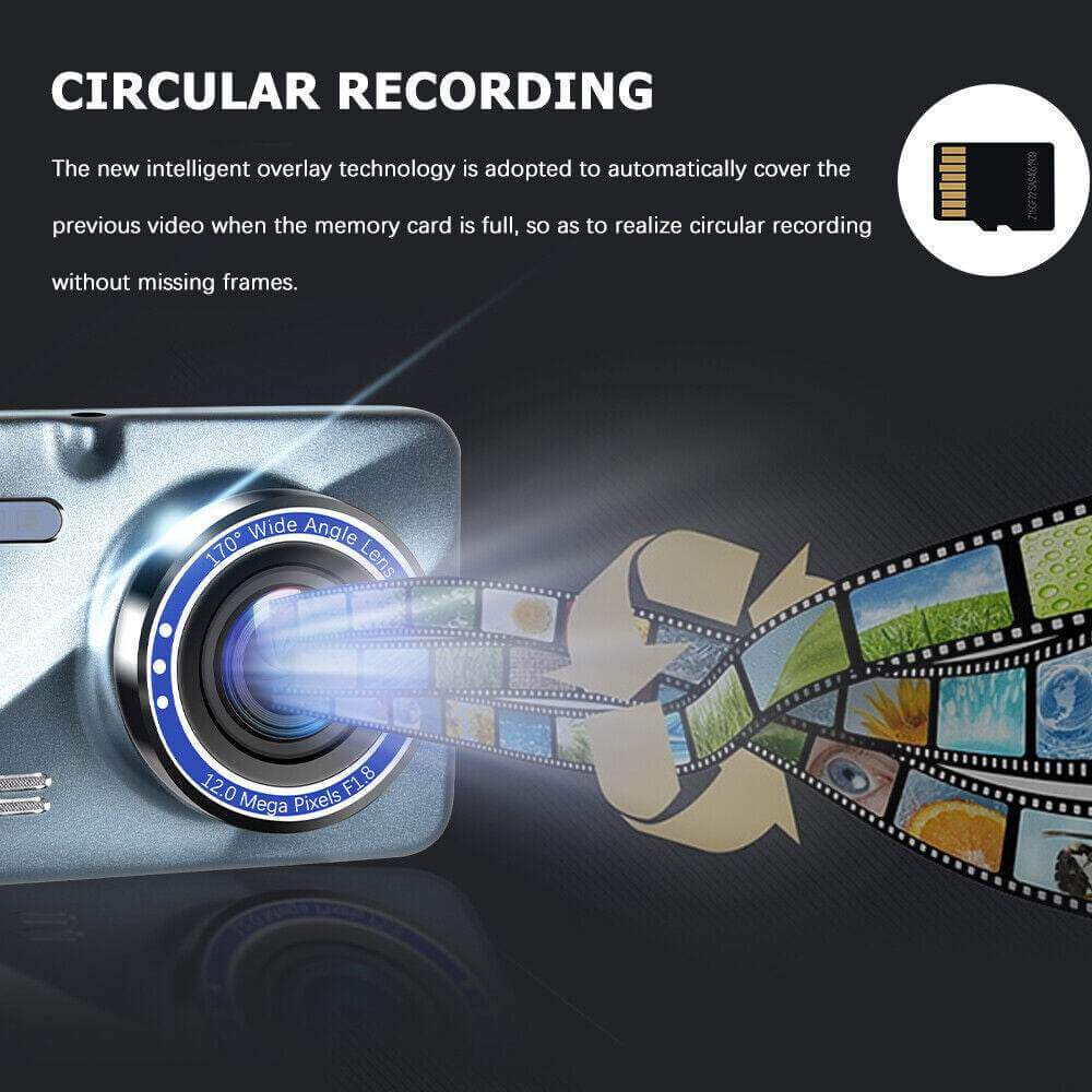 Car Camera Recorder Dual Front And Rear HD 1080P Dash Cam Night Vision - Gadget Aliens