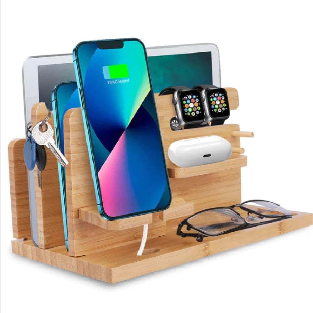 Organize And Store Wooden Phone Accessories - Gadget Aliens