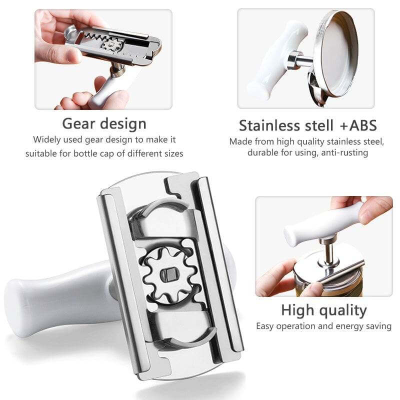 Adjustable Jar Opener Stainless Steel Lids Off Jar Opener Bottle Opener Kitchen Accessories Can Opener - Gadget Aliens