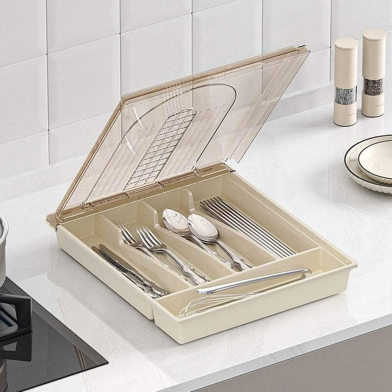 Tableware Storage Box Dustproof With Cover Kitchen Gadgets - Gadget Aliens