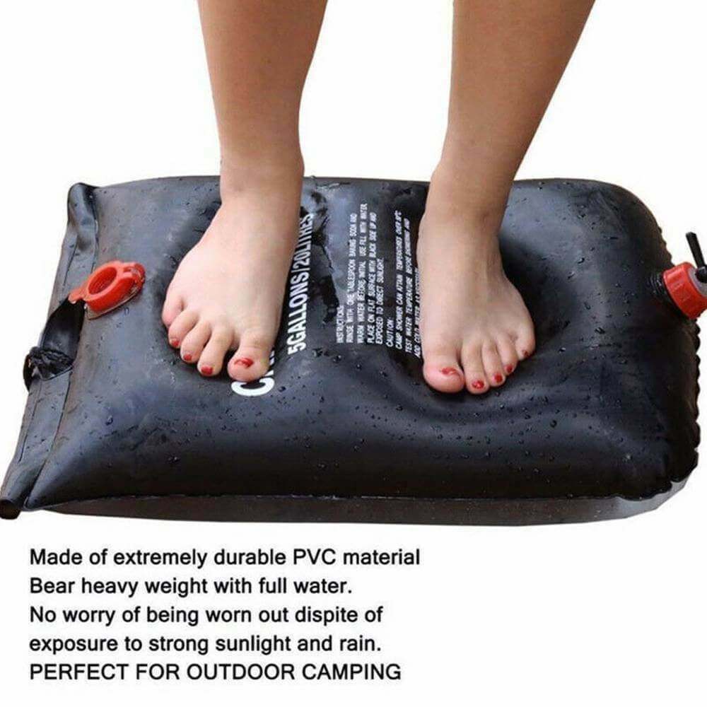 20L Camping Shower Portable Compact Solar Sun Heating Bath Bag Outdoor Travel - Gadget Aliens