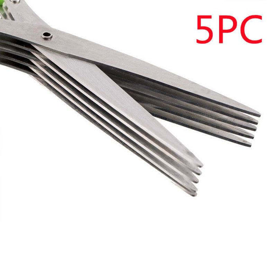 Multifunctional Multi-layer Green Onion Scissors Stainless Steel Onion Cutting Knife Herb Seaweed Spice Scissors Kitchen Scissor Kitchen Gadgets - Gadget Aliens 