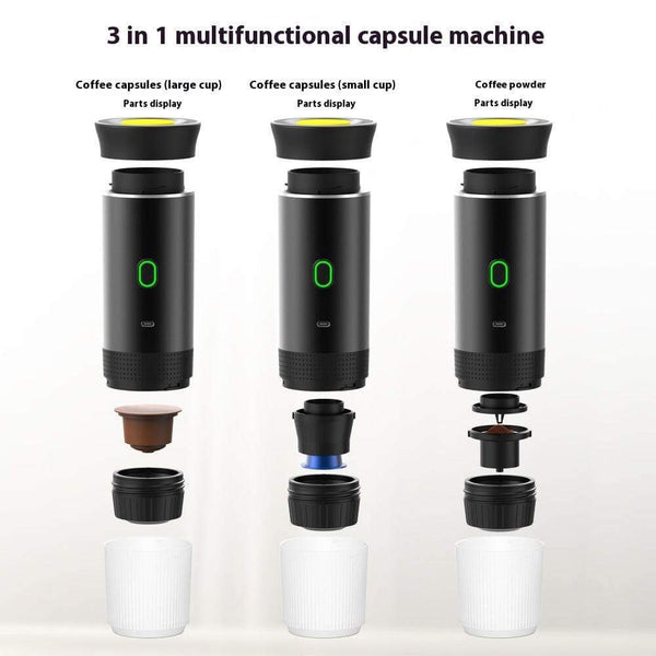 Electric Grinder Coffee Travel Handy 3 In1 Espresso Portable Coffee Espresso Maker Machine Cafe Portable Capsule Coffee Machine Kitchen Gadgets - Gadget Aliens 
