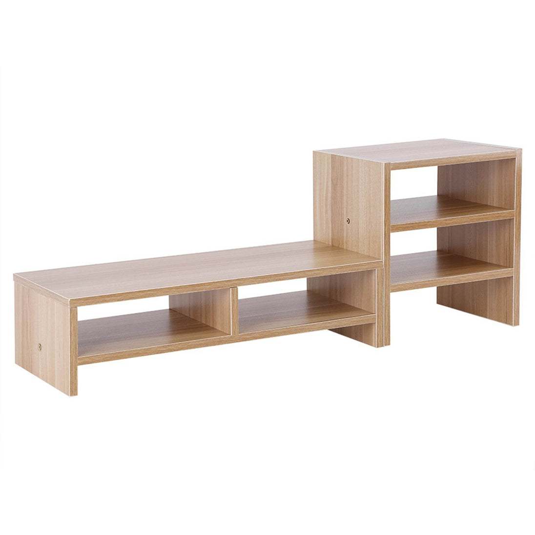 Computer Laptop Monitor Riser Stand Desktop Wooden Storage Organizer 3 Layer Shelf (White) - Gadget Aliens