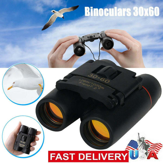Binoculars 30x60 Zoom Travel Compact Folding Telescope Hunting Day Night Outdoor Small Pocket Binoculars Compact Adults, Mini Kids Binoculars Boys For Bird Watching, Concert Theatre Opera - Gadget Aliens