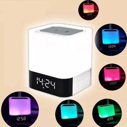 Bluetooth Speaker with Multi-coloured LED Nightlight and Alarm Clock - Gadget Aliens