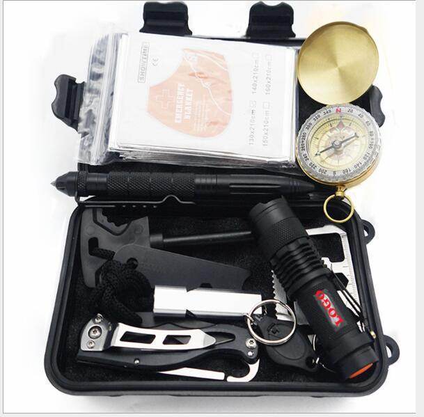 Multifunctional wild survival first aid kit SOS equipment adventure survival kit - Gadget Aliens 