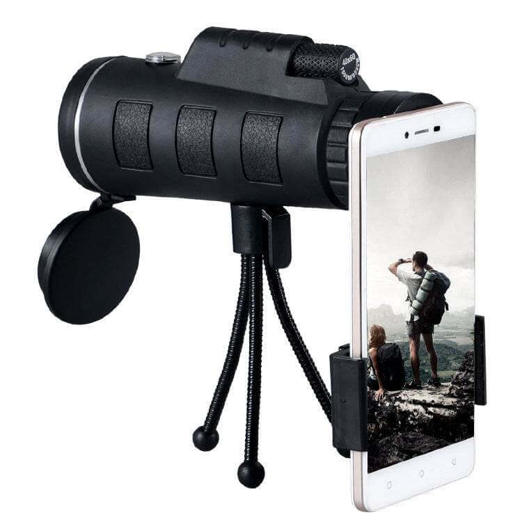 Compatible with Apple, Monocular Telescope Zoom Scope with Compass Phone Clip Tripod - Gadget Aliens