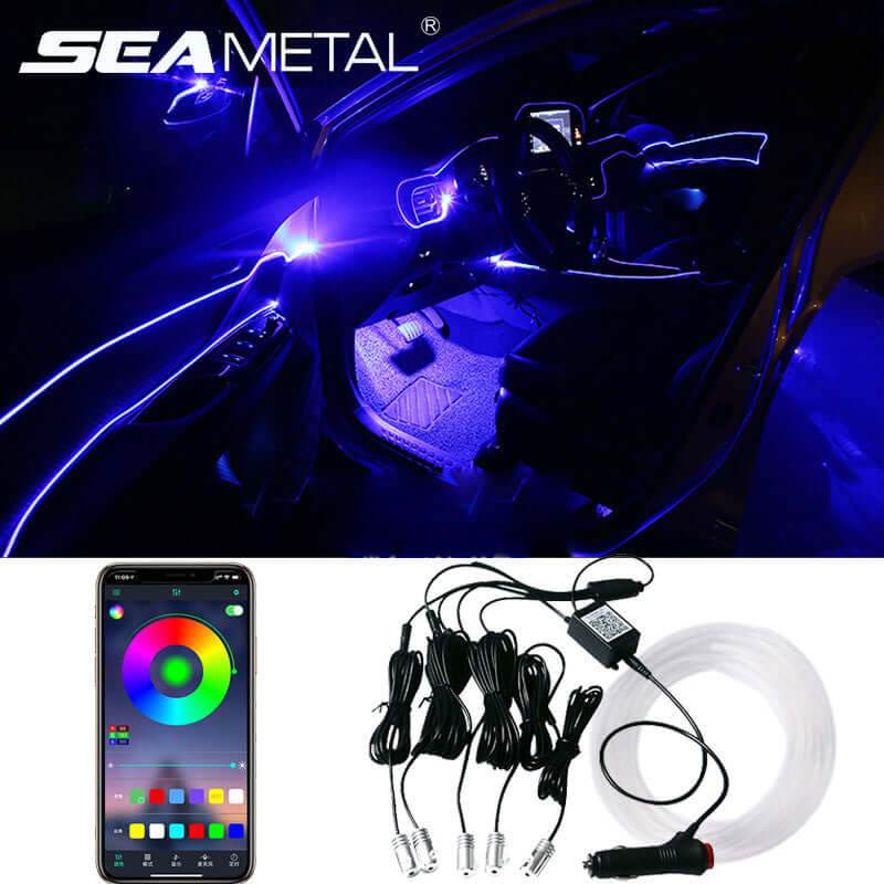 Car Fiber Optic Ambient Light Modified Car Interior Cool Light APP Rhythm Light - Gadget Aliens