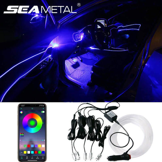 Car Fiber Optic Ambient Light Modified Car Interior Cool Light APP Rhythm Light - Gadget Aliens 