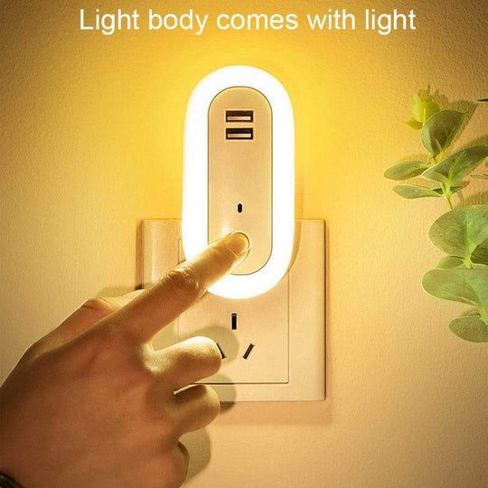 USB Remote Control Wall Lamp Timing Dimming Night Light Simple Bedroom Living Room Corridor LED Wall Lamp Socket - Gadget Aliens 