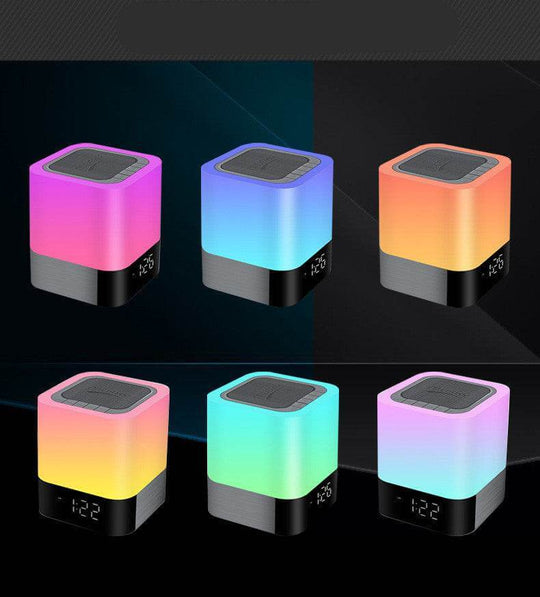 Bluetooth Speaker with Multi-coloured LED Nightlight and Alarm Clock - Gadget Aliens