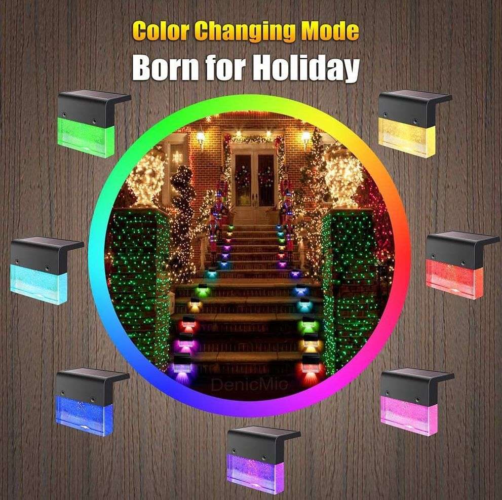 Solar Step Light – RGB Color-Changing Outdoor Lamp