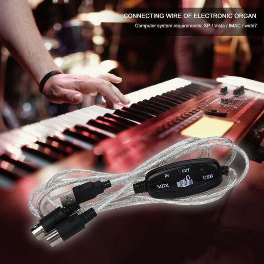 Electronic Keyboard Music Midi Adapter Cable Computer Music Editing Cable - Gadget Aliens 