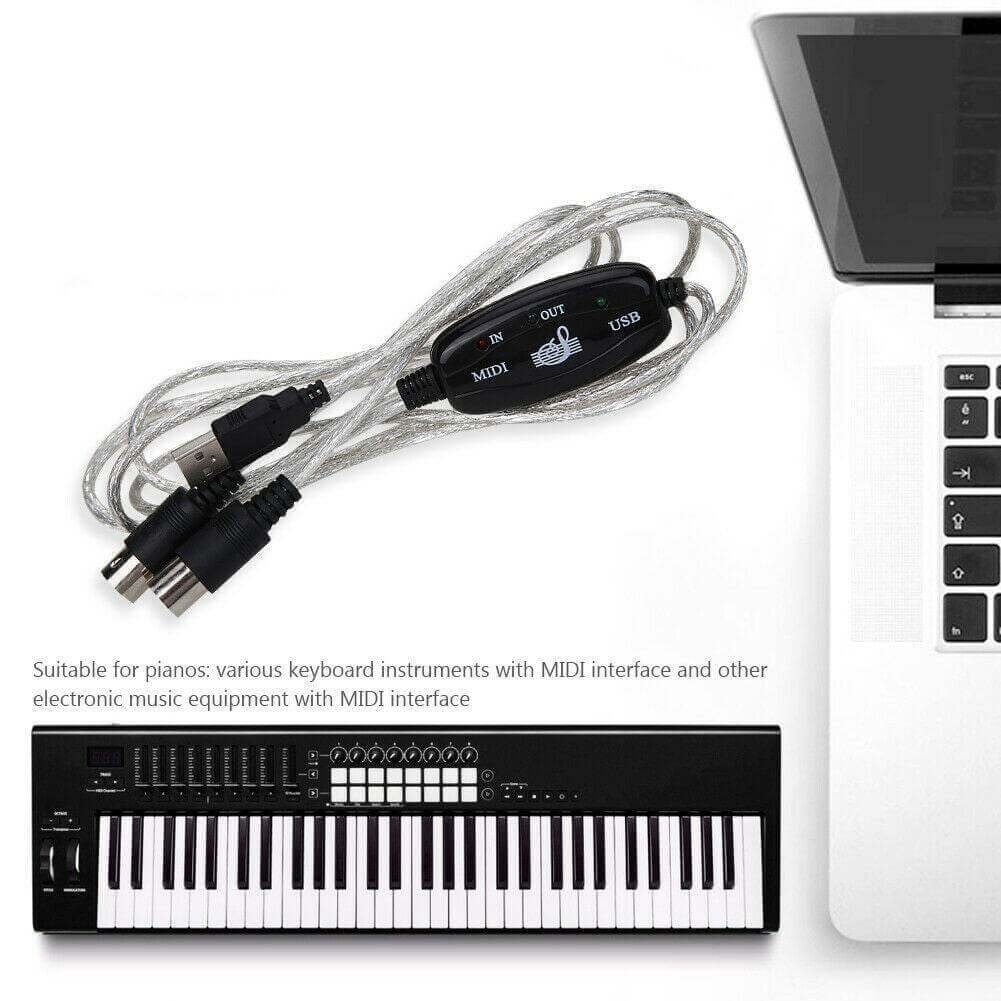 Electronic Keyboard Music Midi Adapter Cable Computer Music Editing Cable - Gadget Aliens 