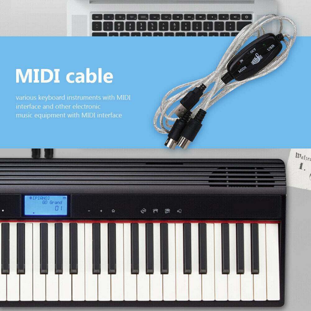 Electronic Keyboard Music Midi Adapter Cable Computer Music Editing Cable - Gadget Aliens 