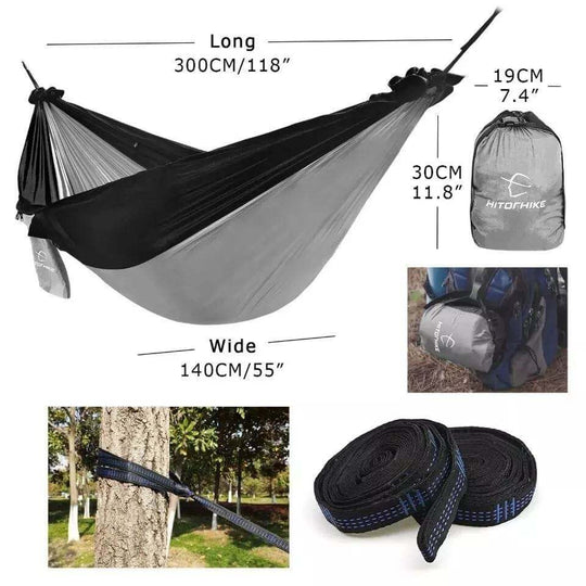 Backpacking Hammock - Portable Nylon Parachute Outdoor Double Hammock - Gadget Aliens