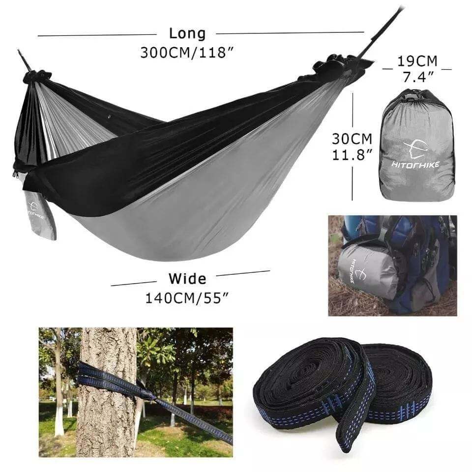 Backpacking Hammock - Portable Nylon Parachute Outdoor Double Hammock - Gadget Aliens 